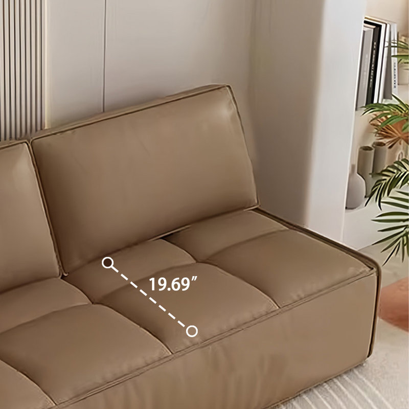 Orange leather sofa bed online